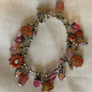 Brighton COTE D’AZURE Pink Butterfly/Flower Bracelet